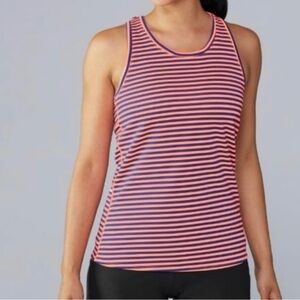 Oiselle Pink and Brown Striped Tank Top